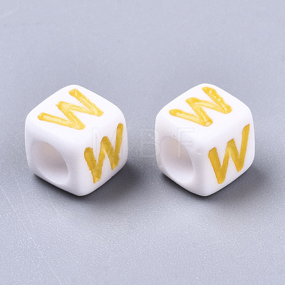 Opaque White Acrylic Beads X-SACR-R252-02W-1