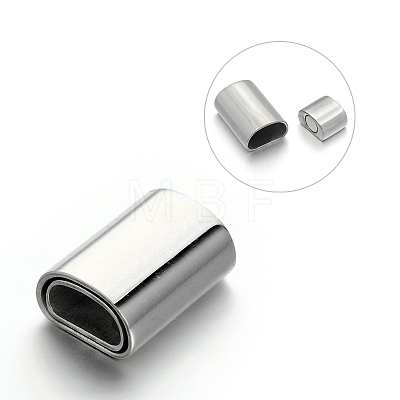 Tarnish Resistant Rectangle 304 Stainless Steel Magnetic Clasps with Glue-in Ends STAS-M195-07-1