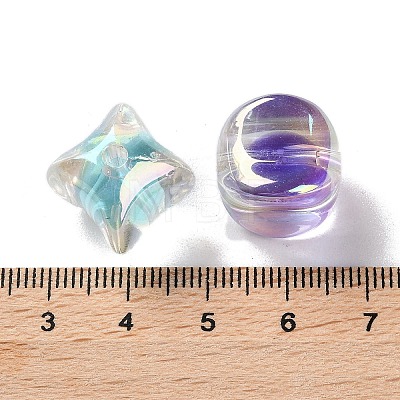 UV Plating Iridescent Transparent Acrylic Beads OACR-H112-09C-1