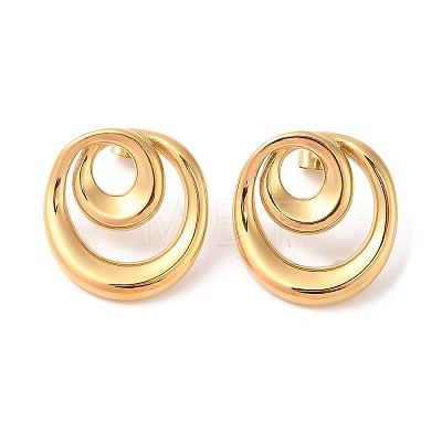 Ion Plating(IP) 304 Stainless Steel Stud Earrings for Women EJEW-S227-28G-1