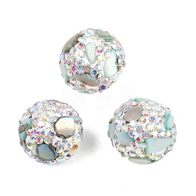 Handmade Polymer Clay Rhinestone Beads CLAY-H009-03-1
