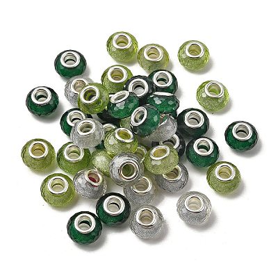 Faceted Resin European Beads RESI-C063-01F-1