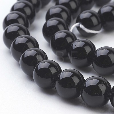 Synthetic Black Stone Beads Strands X-GSR044-1