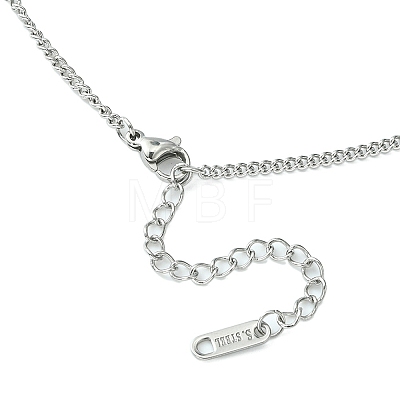 304 Stainless Steel Curb Chain Necklace for Men Women NJEW-YW0001-12-1