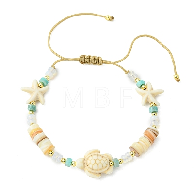 Adjustable Mixed Gemstone Beaded Braided Nylon Thread Anklets for Women Men AJEW-AN00844-01-1
