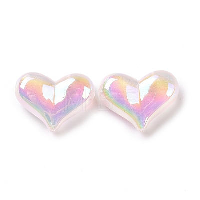 UV Plating Rainbow Iridescent Acrylic Beads OACR-C010-01F-1