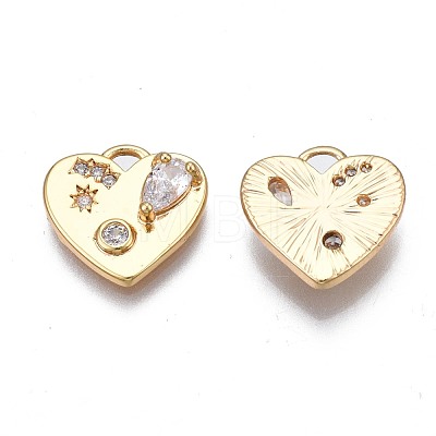 Brass Micro Pave Cubic Zirconia Charms KK-N232-261A-1