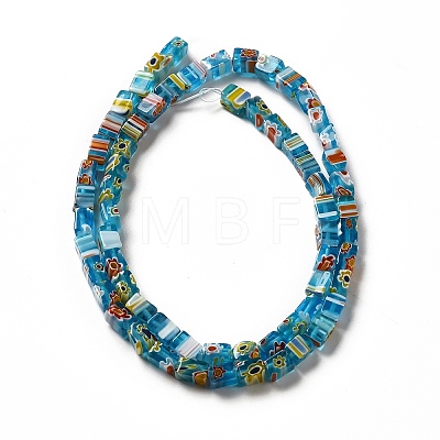 Handmade Millefiori Glass Beads Strands LAMP-F026-01B-1
