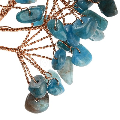 Natural Apatite Chips Tree of Life Decorations DJEW-C016-02G-1