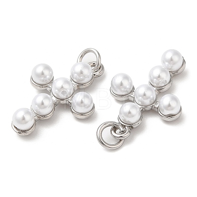 Brass Plastic Imitation Pearls Pendants KK-Q775-23P-1