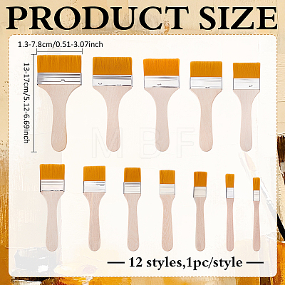 Nylon Paint Brushes with Wooden Handle AJEW-WH0871-15-1
