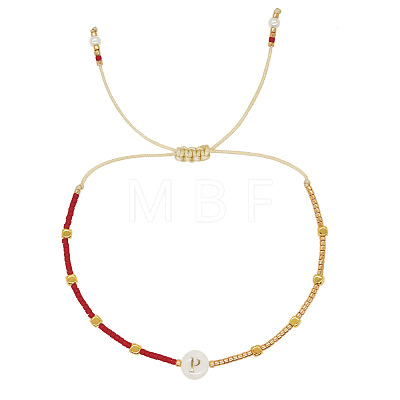 Glass Seed Beads Braided Bead Bracelets TY7987-16-1