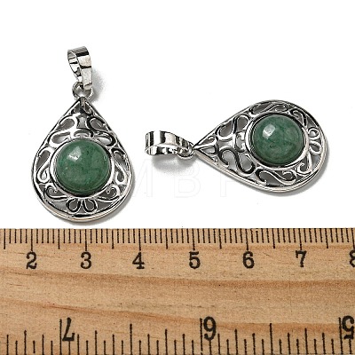 Natural Green Aventurine Pendants G-Q158-05P-22-1