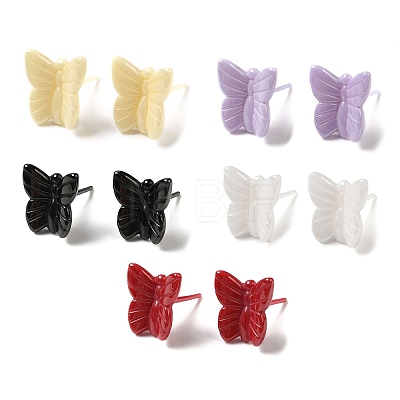 Hypoallergenic Bioceramics Zirconia Ceramic Butterfly Stud Earrings EJEW-C065-01-1