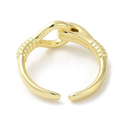 Brass Open Cuff Ring for Women RJEW-F154-01G-1