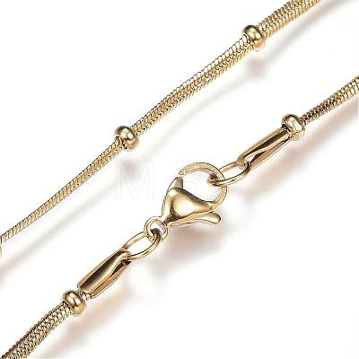 304 Stainless Steel Herringbone Chain Necklaces NJEW-D285-28-1