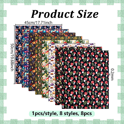 8Pcs 2 Styles Cotton Fabric DIY-PH0036-29A-1