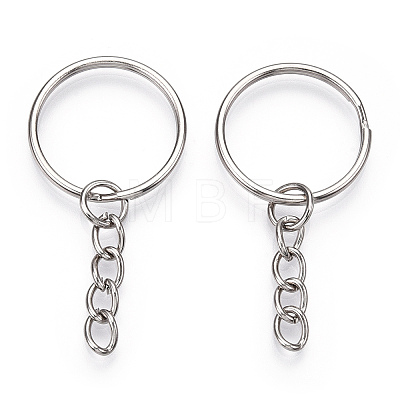 Iron Split Key Rings with Chain FIND-B028-19P-1