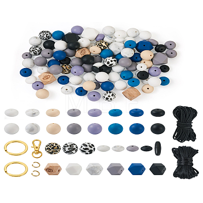 DIY Beaded Keychain Bracelet Making Kit DIY-TA0004-23-1