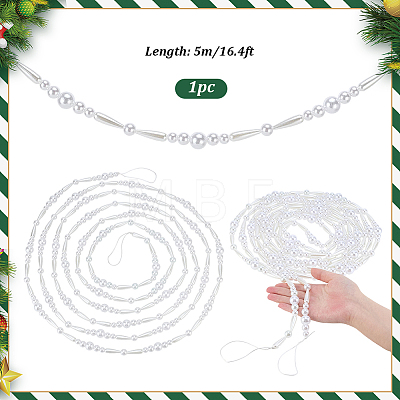 ABS Plastic Imitation Pearl Hanging Ornaments HJEW-PH02533-1