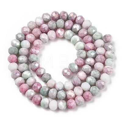 Faceted Electroplated Glass Beads Strands GLAA-C023-02-A05-1