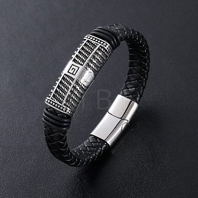 Punk Braided PU Leather Cord Bracelets OT2015-1-1