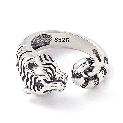 Tiger 925 Sterling Silver Cuff Ring for Women STER-G032-09AS-1