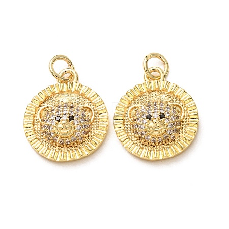 Brass Micro Pave Black Cubic Zirconia Pendants CU-E003-18G-28-1