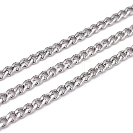 Tarnish Resistant 304 Stainless Steel Twisted Chains for Men's Necklace Making CHS-K001-86-1