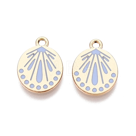 Rack Plating Alloy Enamel Pendants ENAM-N070-01D-01G-01-1