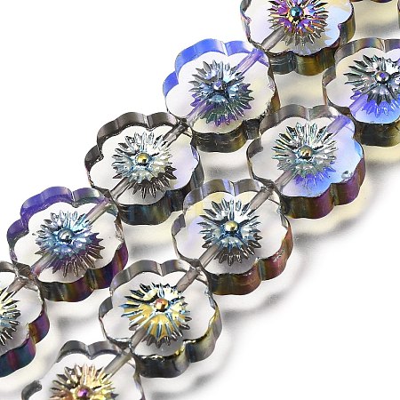 Electroplated Transparent Glass Beads Strands GL-CBA98F0-05B-1