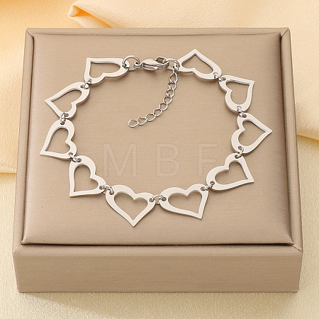 304 Stainless Steel Link Chain Bracelets for Women WG08D37-02-1