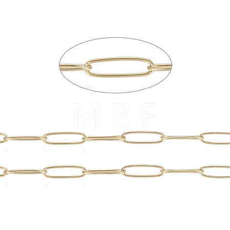 3.28 Feet Ion Plating(IP) 304 Stainless Steel Paperclip Chains X-CHS-F010-01C-G-1