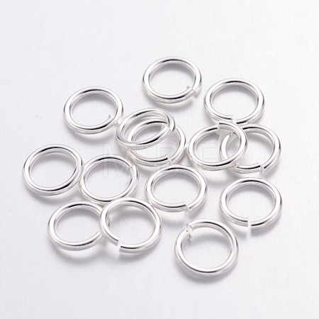 Silver Color Plated Brass Open Jump Rings X-JRC7MM-S-1