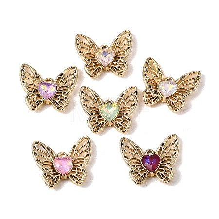 UV Plating Alloy Glass Pendants FIND-K032-42G-1