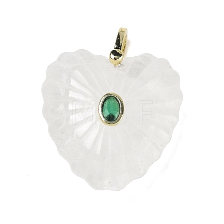 Natural Quartz Crystal Carved Pendants G-C276-01G-15-1