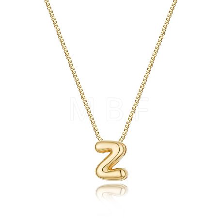 Brass Initial Pendant Box Chain Necklaces for Women FS-WG5C822-26-1
