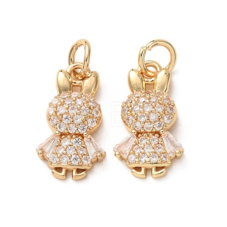 Brass Micro Pave Colorful Cubic Zirconia Pendants CU-E003-18G-11-1