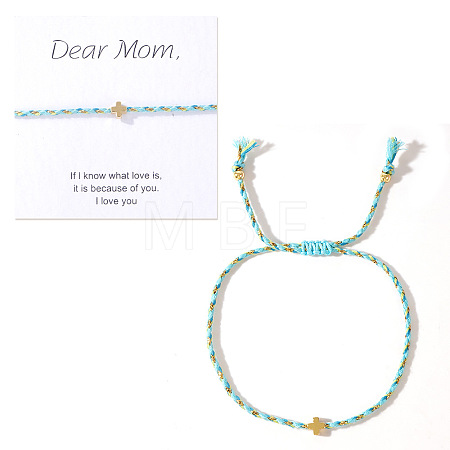 Mother's Day Adjustable Brass Bead Braided Bead Bracelets YE2550-11-1