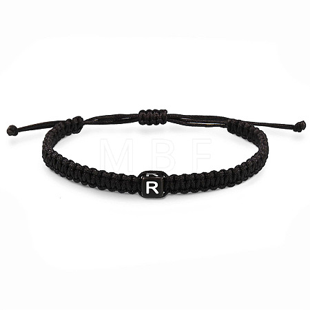 Cube with Letter Pattern Resin Beads Braided Bead Bracelets FS-WGC1D79-09-1