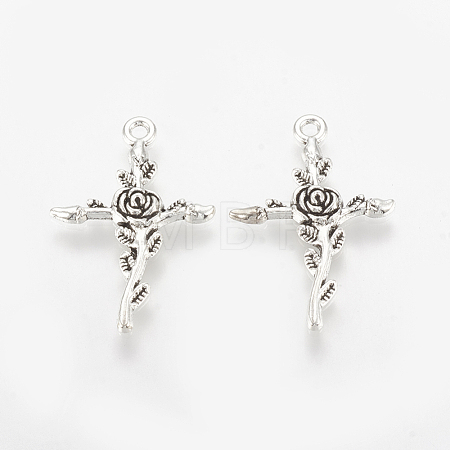 Tibetan Style Alloy Pendants X-TIBE-Q075-63AS-LF-1