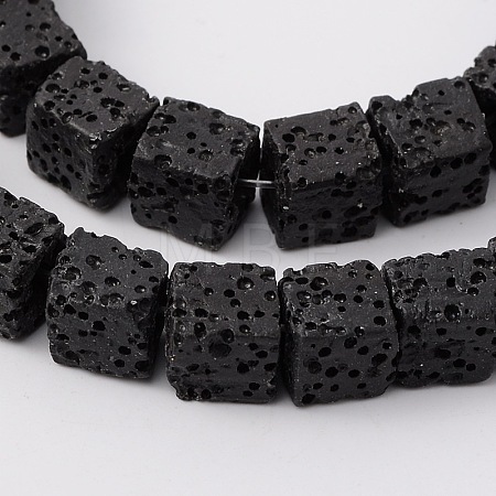 Synthetic Lava Rock Bead Strands G-N0104-8mm-18-1