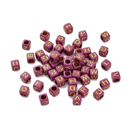 Opaque Acrylic Beads OACR-H046-01B-1