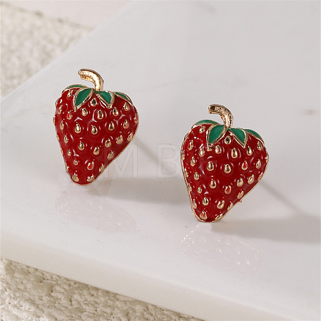 Alloy Enamel Stud Earrings WG4680E-04-1