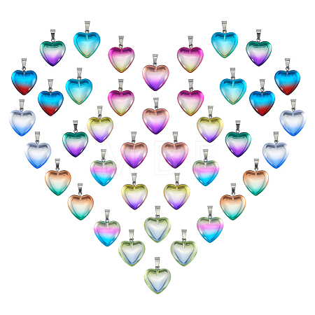 40Pcs 10 Colors Handmade Lampwork Pendants LAMP-PH0001-54-1