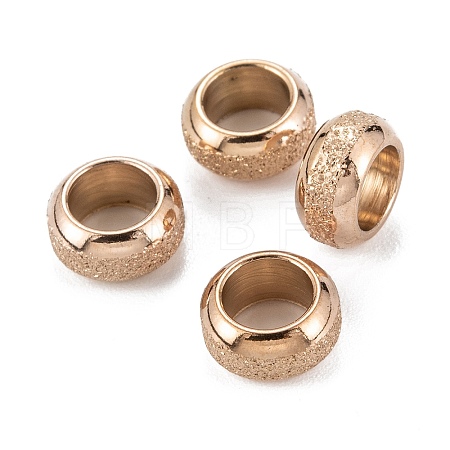 Ion Plating(IP) Frosted 201 Stainless Steel European Beads LS-STAS-B020-13RG-1