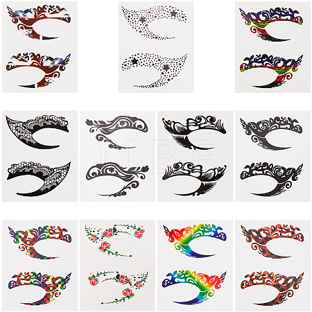 11Pcs 11 Styles Luminous Removable Temporary Water Proof Tattoos Paper Stickers Set DIY-GF0010-79-1