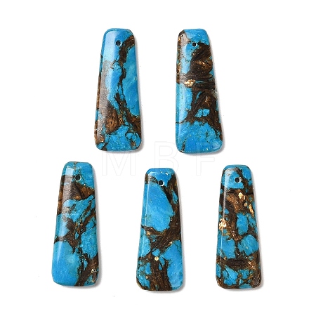 Assembled Bronzite and Synthetic Turquoise Pendants G-R437-05-1