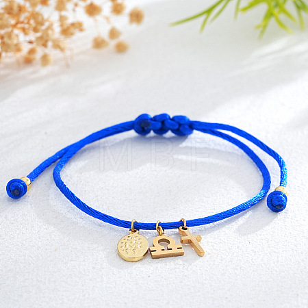 Brass Constellation Cross Charm Bracelets IC8656-9-1