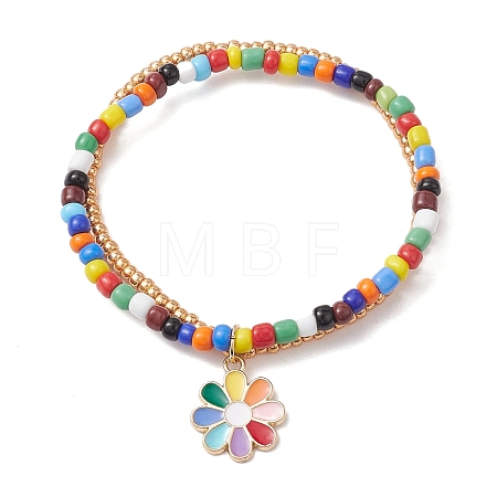 Glass Seed Double Layer Multi-strand Bracelets BJEW-MZ00055-02-1